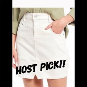 Chelsea & Violet white denim mini skirt